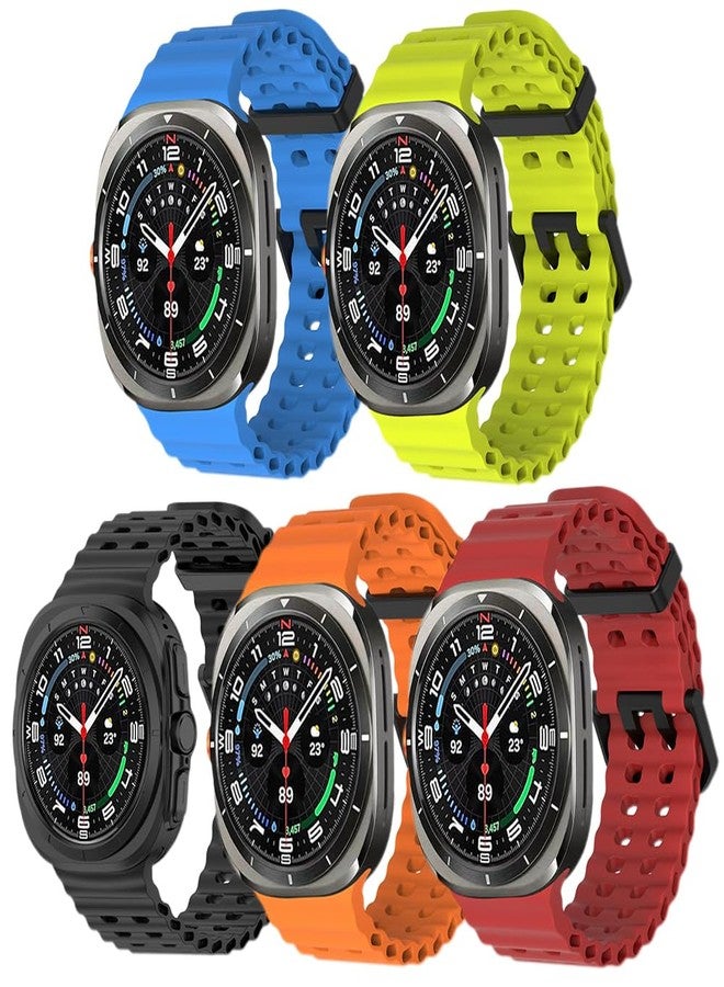 EANWireless Compatible for Samsung Galaxy Watch 7 Ultra Band 47mm, (5 Pack) Soft Ocean Silicone Sport Strap Replacement Accessory Fit for Samsung Galaxy Watch Ultra Bands - Image 1