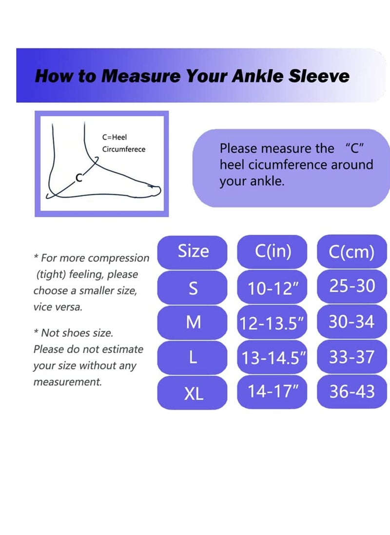 SYOSI - Ankle Brace Compression Sleeve, Ankle Support for Women Men, Ankle Compression Socks, for Heel & Arch Pain, Plantar Fasciitis, Arthritis, Achilles Tendon, Injury Recovery, Running, Jogging (Size L) - Image 1