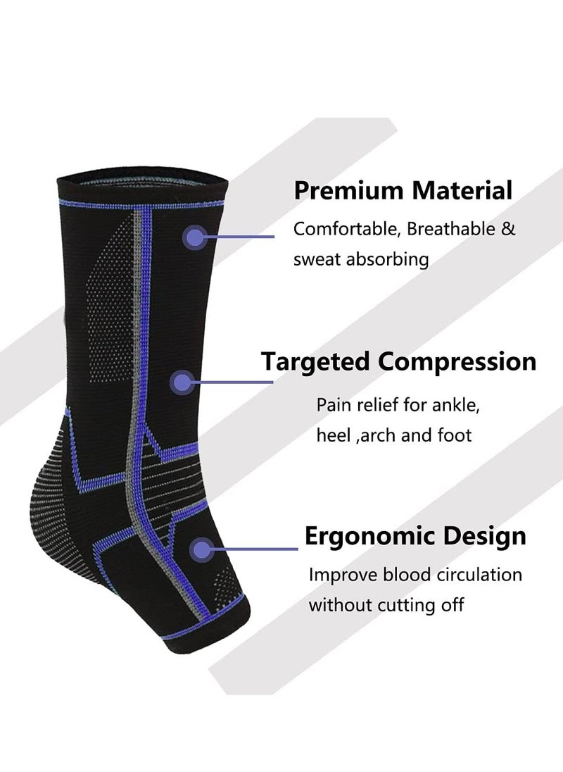 SYOSI - Ankle Brace Compression Sleeve, Ankle Support for Women Men, Ankle Compression Socks, for Heel & Arch Pain, Plantar Fasciitis, Arthritis, Achilles Tendon, Injury Recovery, Running, Jogging (Size L) - Image 1