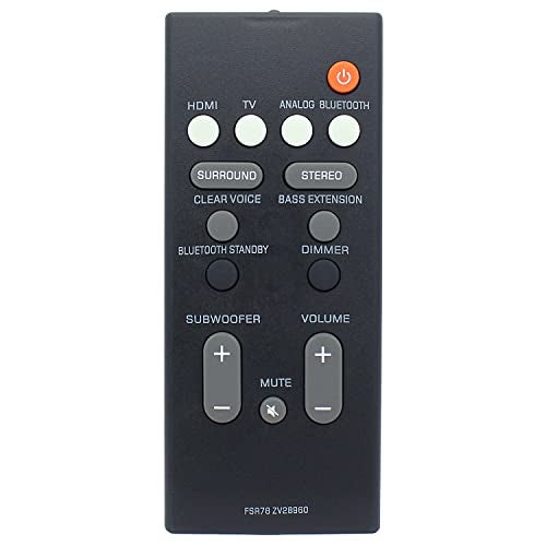 Azwok FSR78 ZV28960 Remote Control Replacement for Yamaha SoundBar System ATS-1060 ATS-1070 ATS-2070 YAS-106 YAS-107 YAS-207 YAS-CU207 NS-WSW42 YAS-108 ATS-1080 YAS-408 ATS-4080 - Image 1