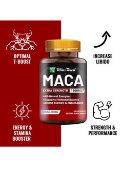 Wins Town Maca extra strength supports balance boost energy Dietary Supplement, - 60  Capsules  - Image 1