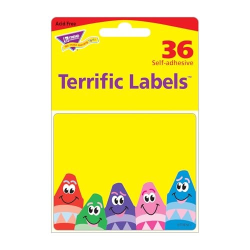 Trend Enterprises Trend Colorful Crayons Terrific Labels, Classroom Name Tags, 2.5" x 3", 36 Count - Image 2