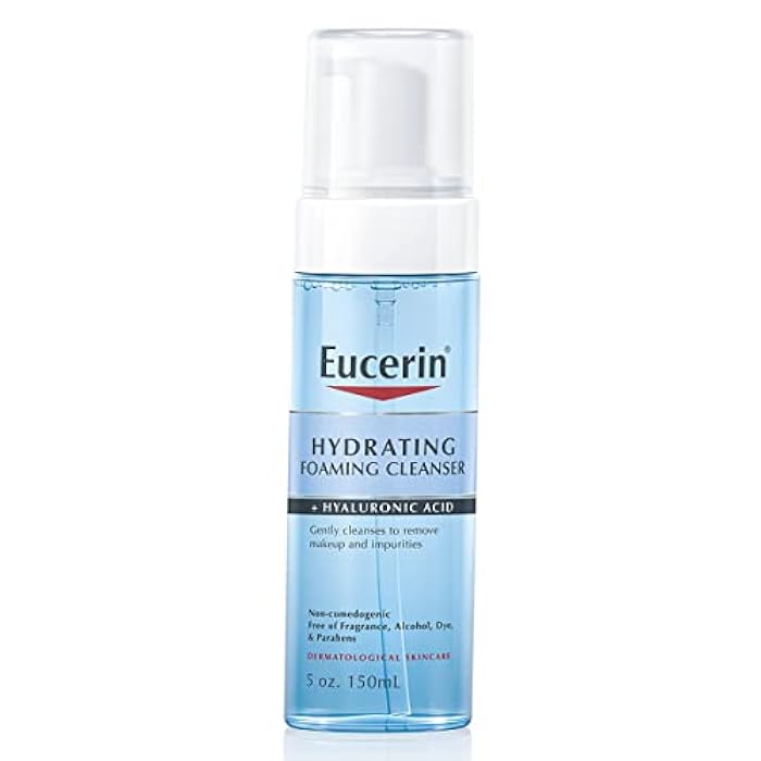Eucerin Hydrating Foaming Daily Facial Cleanser with Hyaluronic Acid, 5 Fl Oz - Image 1