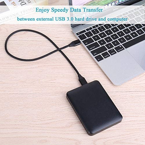 Besgoods Micro USB 3.0 Cable - 1.5 ft/50cm Short USB Type A Male to Micro B Cable Braided Cord for External Hard Drive, Samsung Galaxy S5, Galaxy Note 3-2Pack, Black - Image 2