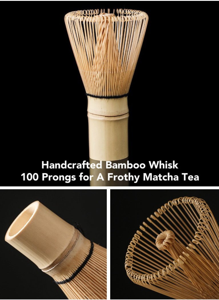 Oasis Casa - 4Pcs Matcha Tea Whisk Set, Japanese Matcha Tea Kit, Traditonal Matcha Ceremony Teaware Including Ceramic Bowl, Bamboo Tea Scoop, Bamboo Whisk, Ceramic Whisk Holder (Cherry Blossom) - Image 1