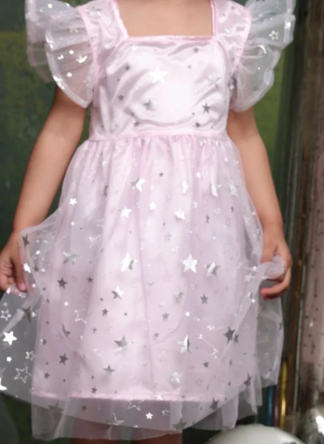 Saka Designs Star Print A-Line Dress for Girls