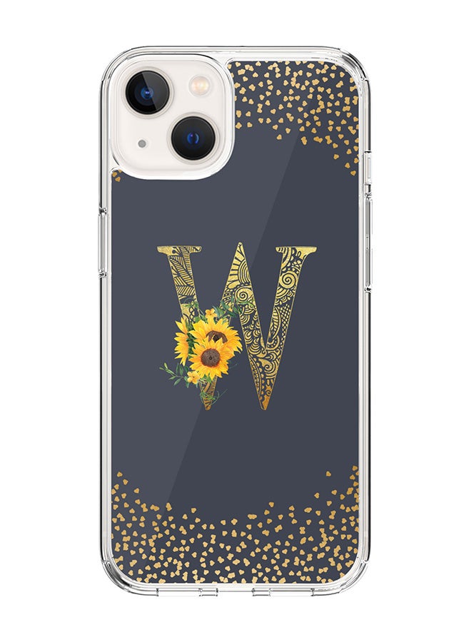 Stylizedd Classic Clear Case For iPhone 15 Plus, Hybrid Soft Case Thin Cover- Custom Monogram Initial Letter Mandala Floral Pattern Alphabet - W ( Grey) - Image 1
