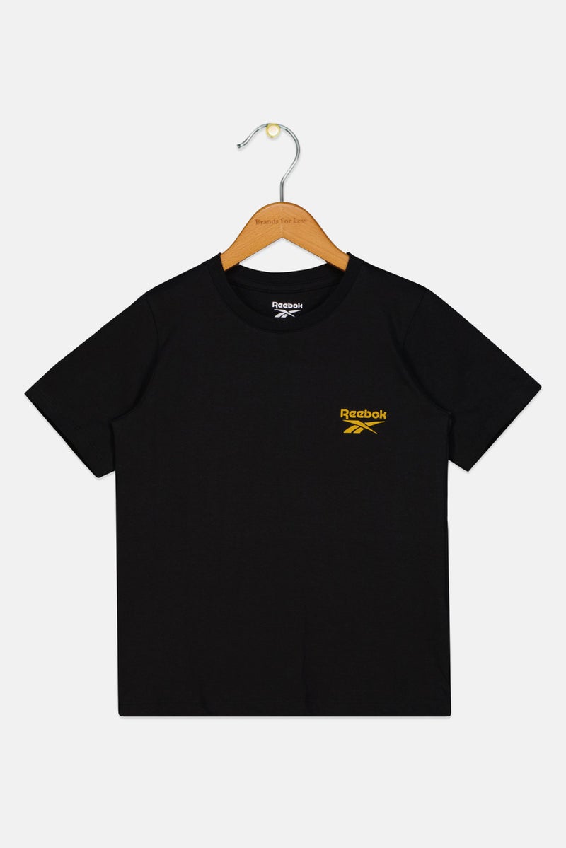 Reebok Kids Boy Sportswear Fit Short Sleeve Outdoor T-Shirt, Black - Image 2