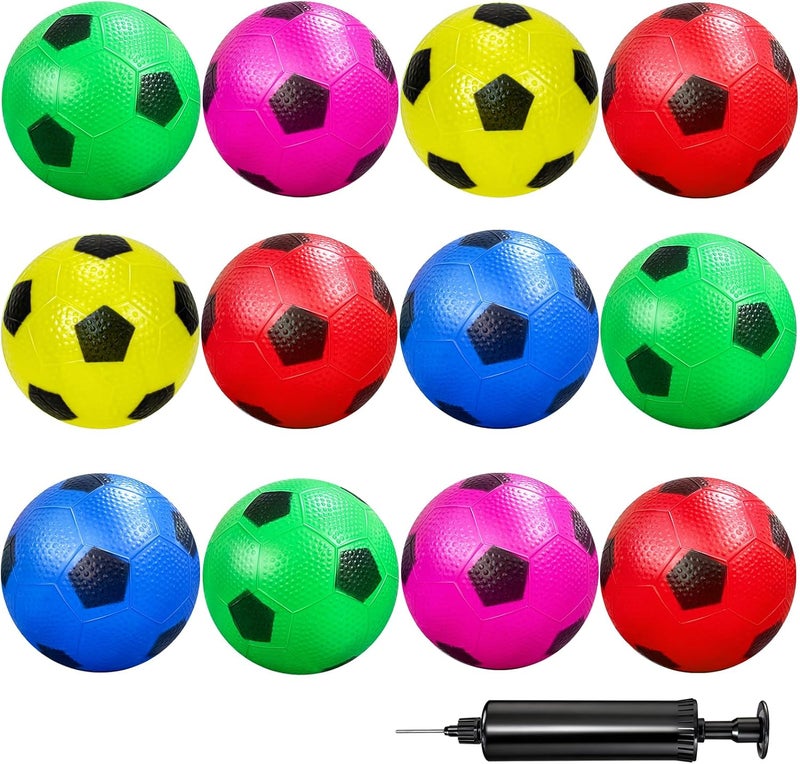 Ynanimery 12 Pack Mini Soccer Balls for Kids, 4'' Inflatable Mini Balls for Indoor Outdoor Games, Small Soccer Ball for Pool Beach Garden Sports Game Party Supplies - Image 1