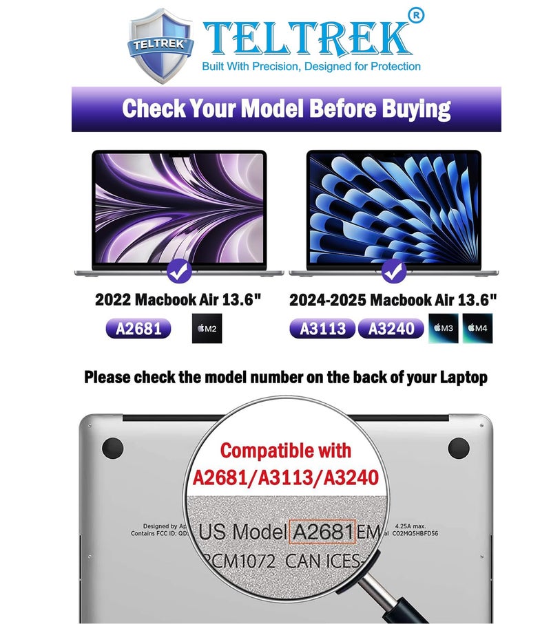 TELTREK Eye Friendly AntiBlue Light, Anti UV, Anti Glare Matte Finish Screen Guard Designed For Macbook Air 13.6 Inch M2/ M3/ M4 Chip A2681 A3113 A3240 [2022-2025] Screen Protector - Image 2