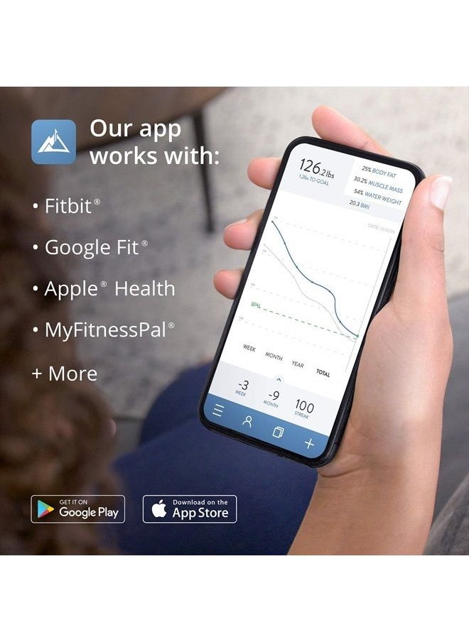 Greater Goods - Digital Body Composition Black Scale, Calculates Weight, BMI, Body Fat, Muscle Mass, and Water Weight, Designed in St. Louis, in-House App for Android and iPhone (Black) - Image 1