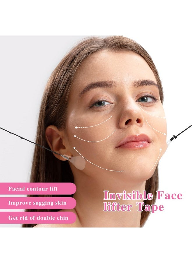 Generic - 40Pcs Face Lifting Tape Face Tape Lifting Invisible Face Lift Tape Invisible With String Vline Face Lift Bands Hide Double Chin Facial Wrinkles Tape And Lift Sagging Skin - Image 1