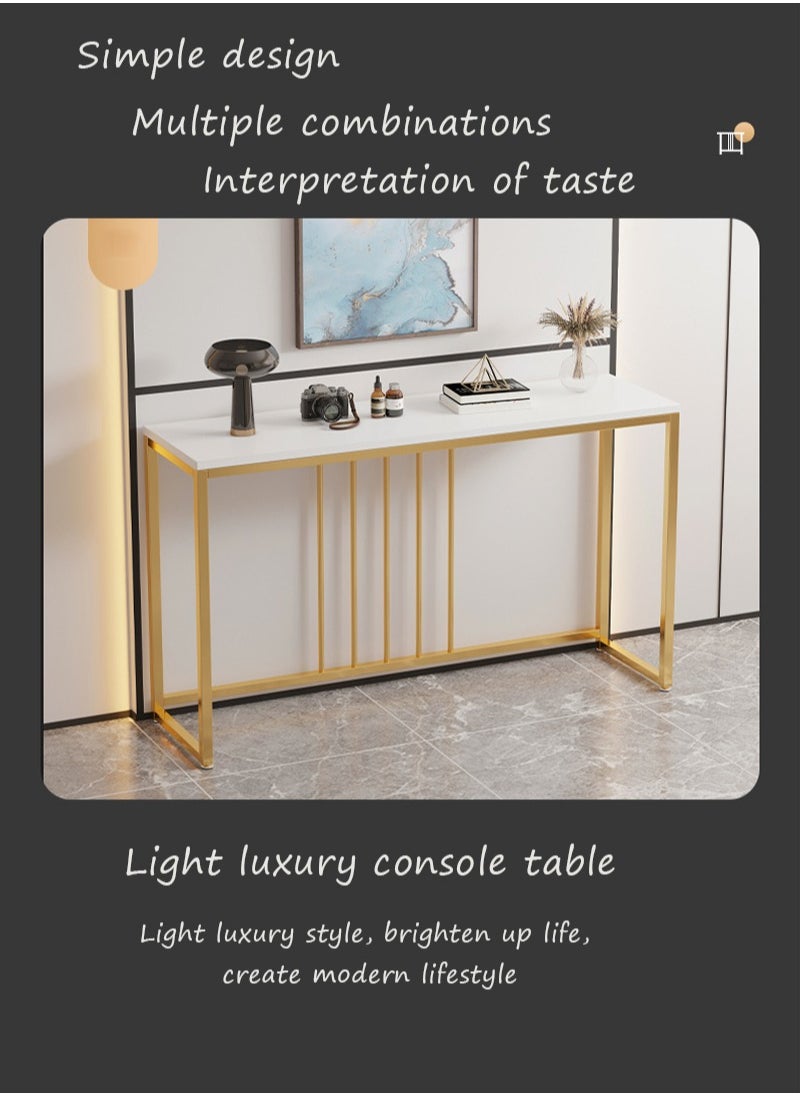 Generic Modern Simple Marble Texture Console Table, Long Table Placed In The Living Room Corridor, Narrow Inlaid Gap, Creative Storage Table 100*75*20cm  - Image 3
