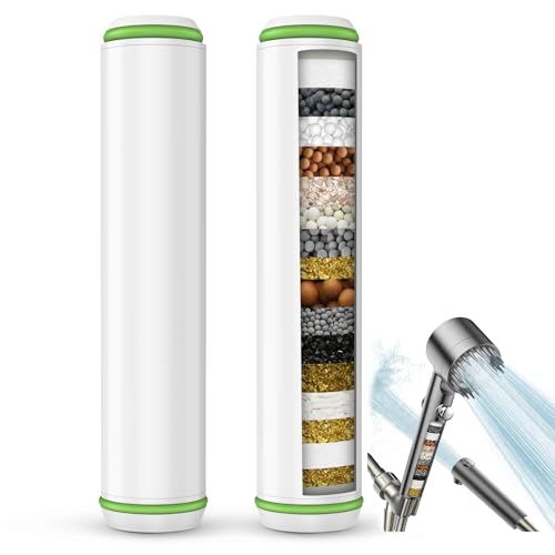 Pweran Shower Filter for Handheld Shower Head, 2 Pack 18 Stage Replacement Filters for Hard Water Remove Chlorine and Harmful Substances - Image 1