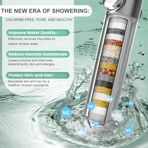 Pweran Shower Filter for Handheld Shower Head, 2 Pack 18 Stage Replacement Filters for Hard Water Remove Chlorine and Harmful Substances - Image 3