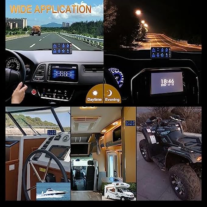 NALACAL لوحة مفاتيح 8 عصابة 1224 فولت مفتاح التحكم باللمس لوحة مفاتيح متعددة الوظائف لوحة مفاتيح تبديل مقاومة للماء نظام تبديل التتابع الإلكتروني لسيارات الدفع الرباعي والشاحنات والمقطورات والمركبات البحرية والقوارب واليخوت والمخيمات - Image 5
