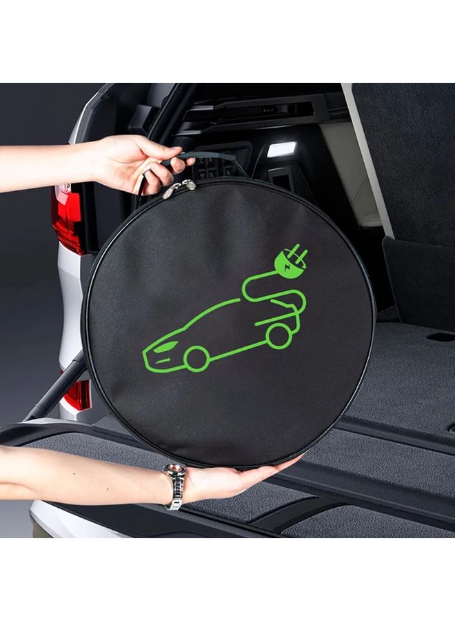 Square Model Large Capacity EV Charger Organizer Bag Nylon Storage Cable Holder Portable - Image 4