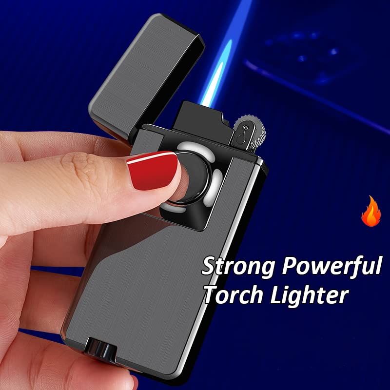Malisseladi Jet Torch Cigar Lighter, Soft/Jet Flame Switchable Cigarette Lighter with Flame Adjustable, Refillable Butane Lighter, Great Gift for Man, Birthday, Christmas (Black) - Image 3
