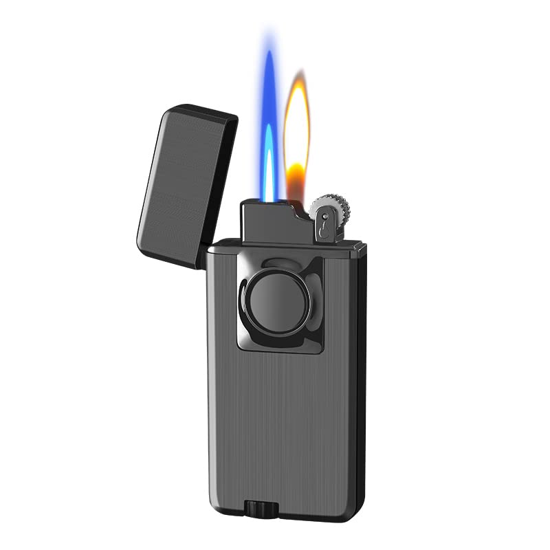 Malisseladi Jet Torch Cigar Lighter, Soft/Jet Flame Switchable Cigarette Lighter with Flame Adjustable, Refillable Butane Lighter, Great Gift for Man, Birthday, Christmas (Black) - Image 1