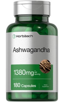 Horbäach Ashwagandha Root Extract Supplement 180 Capsules for Women and Men 60 Servings  - Image 1