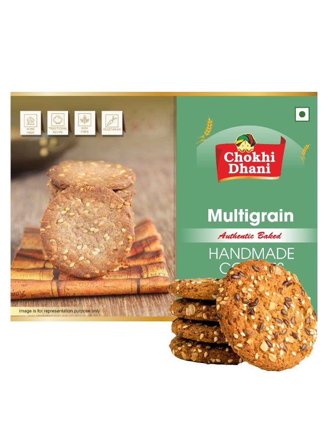 Chokhi Dhani Multigrain Cookies 200g - Healthy Mix of Oats, Seeds & Grains - Healthy Home/Office Snack - Image 2