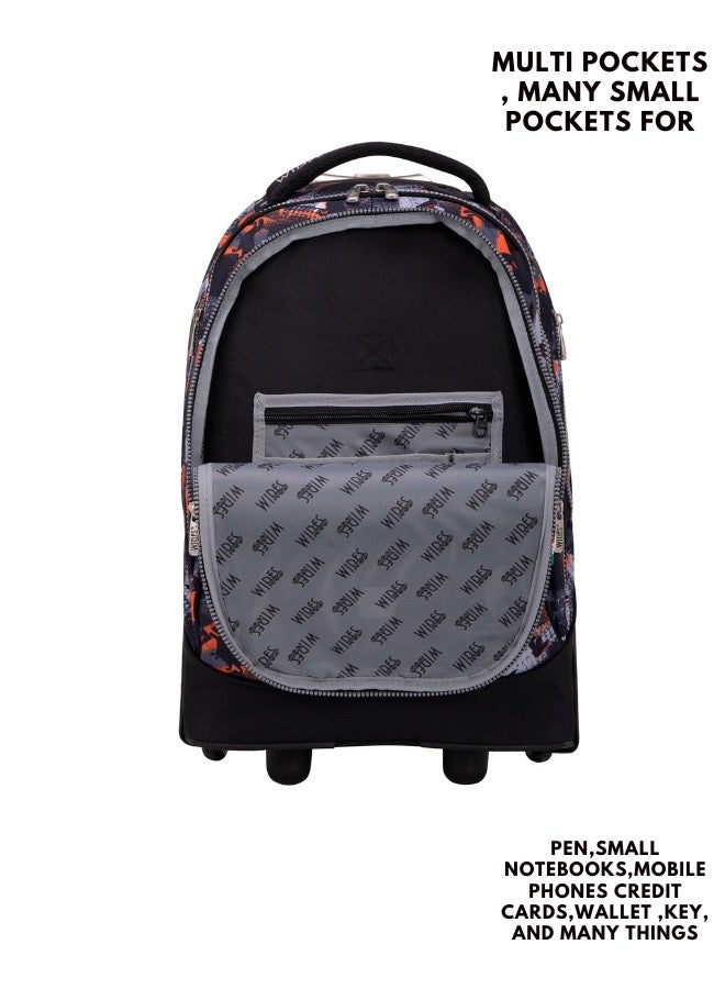 Wires 3 Piece Kids School Trolley Bag laptop compartment Big Wheels With Lunch bag u0026 Pencil Case - Image 3