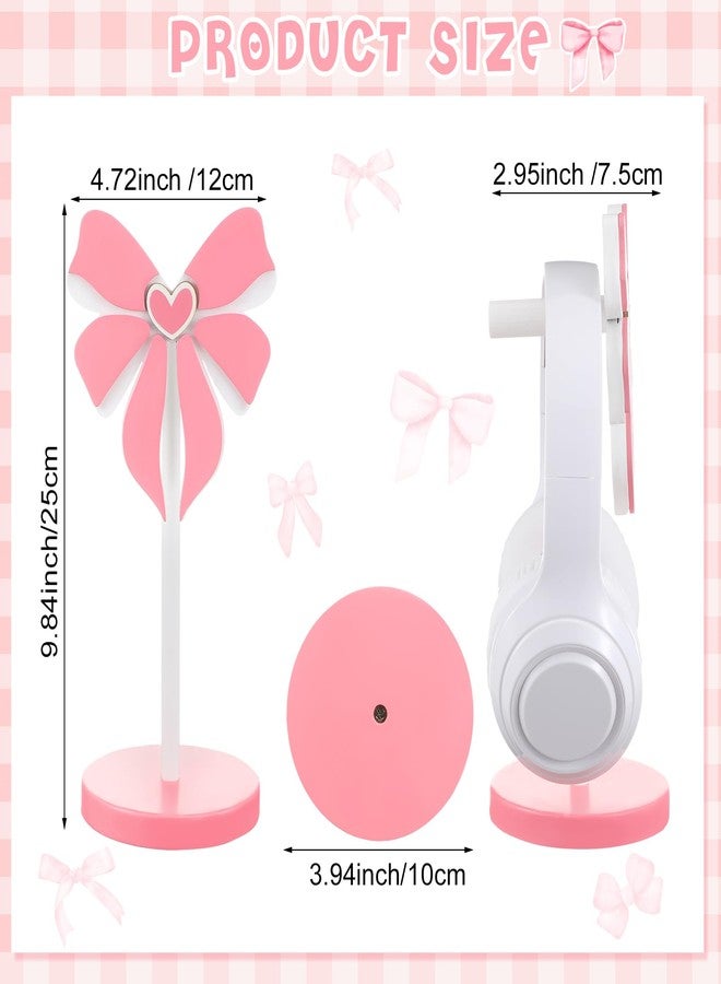 Kingdder حامل سماعات كينغدر الوردي على شكل قوس - زينة لطيفة من الخشب - ملحقات سماعات - هدايا للاعبات المراهقات والنساء - هدايا عيد الميلاد للألعاب لصديقة أو موظفة أو زوجة - غرفة الألعاب - مكتب العمل - Image 2