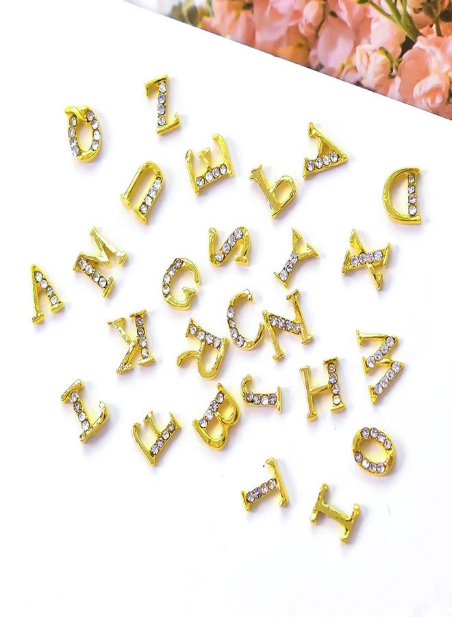 SILPECWEE سليبيكوي 104 قطعة حروف أظافر زينة أظافر ذهبية حروف أظافر 3D زينة أظافر حروف أبجدية دبابيس أظافر مجوهرات أظافر مجموعة زينة أظافر - Image 2