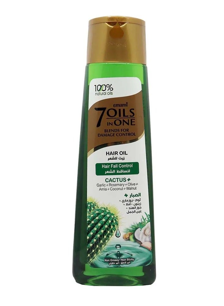 emami Hair Fall Control Aloe Vera Oil 7 in 1 With 100% Natural Oils With Wooden Hair Comb 300 ml - Image 1