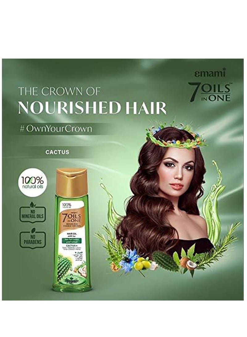 emami Hair Fall Control Aloe Vera Oil 7 in 1 With 100% Natural Oils With Wooden Hair Comb 300 ml - Image 5