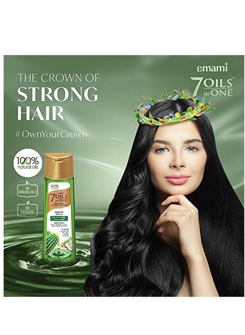 emami Hair Fall Control Aloe Vera Oil 7 in 1 With 100% Natural Oils With Wooden Hair Comb 300 ml - Image 4