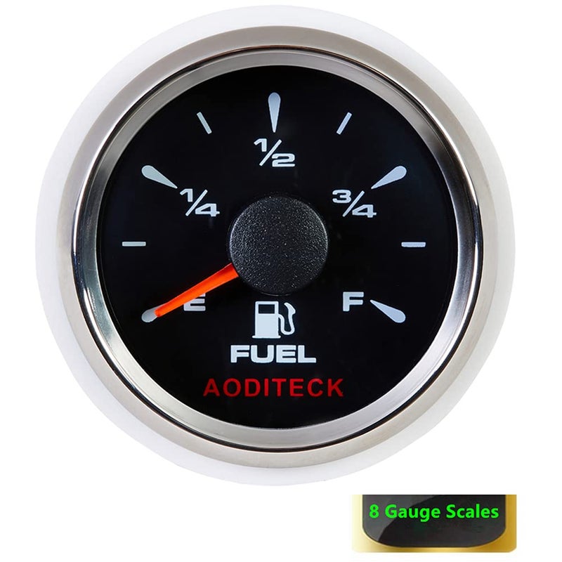 AODITECK Universal Marine Fuel Gauge for Boat Vehicles RV Car Truck - 0-190ohm 240-33ohm 240-30ohm 0-180ohm 10-180ohm - Image 2