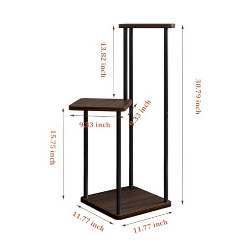 AZERPIAN 3 Tier Plant Stand Indoor Metal Plant Shelf for Multiple Plants Corner Flower Holders for Living Room Balcony Bedroom Patio Garden, Black (Black Oak, 3 tier) - Image 5