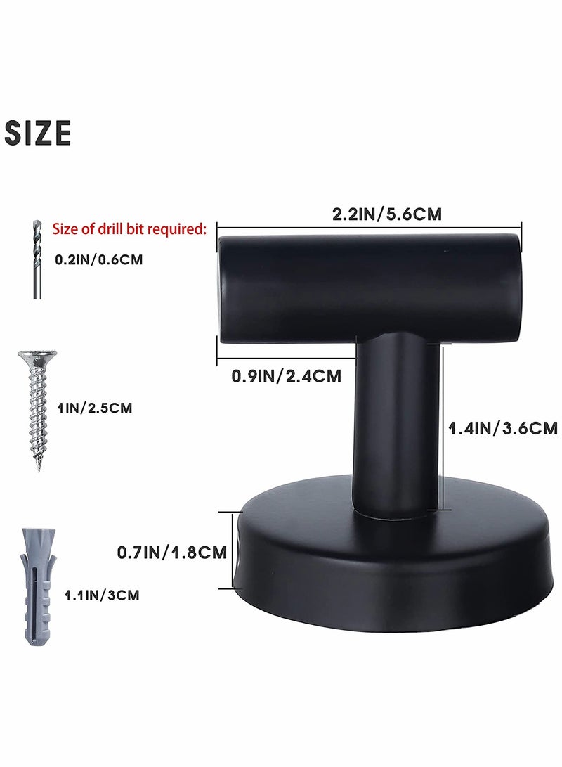 MIXDE Towel Hooks Bathroom Coat Hook Robe Hook Stainless Steel Heavy Duty Door Hanger Towel Robe Clothes Cabinet Closet Sponges Wall Hook for Bathroom Bedroom Kitchen Hotel Pool 4 Packs Matte Black  - Image 4