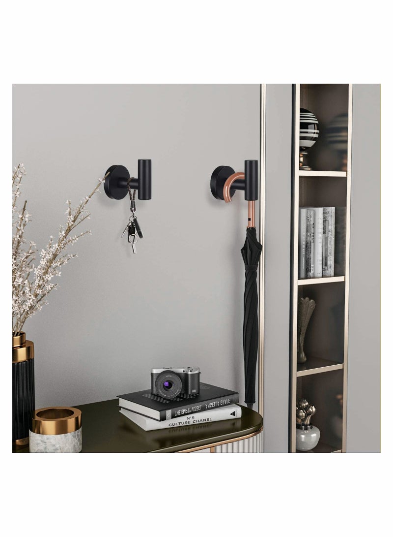 MIXDE Towel Hooks Bathroom Coat Hook Robe Hook Stainless Steel Heavy Duty Door Hanger Towel Robe Clothes Cabinet Closet Sponges Wall Hook for Bathroom Bedroom Kitchen Hotel Pool 4 Packs Matte Black  - Image 5