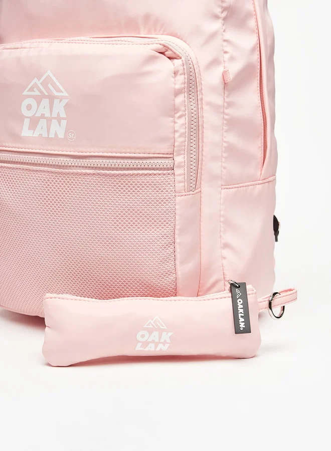 شو اكسبرس Girls by Shoexpress Logo Print Backpack with Lunch Bag and Pencil Pouch - 42x30x16 cm