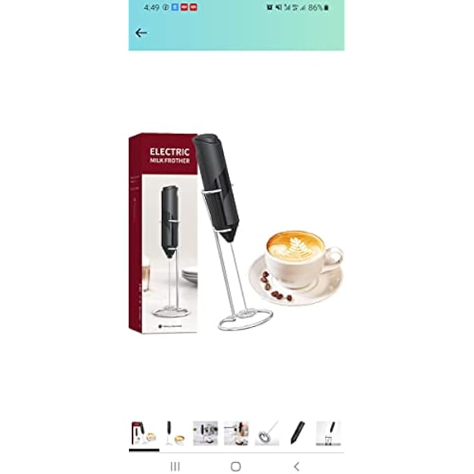 AWH Milk Frother Handheld Battery Powered Drink Mixer For Matcha Coffee Electric Portable Whisk Drink Mixer Mini Foam Maker For Hot Chocolate Frappe Latte Without Stand - Image 4