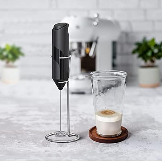 AWH Milk Frother Handheld Battery Powered Drink Mixer For Matcha Coffee Electric Portable Whisk Drink Mixer Mini Foam Maker For Hot Chocolate Frappe Latte Without Stand - Image 1