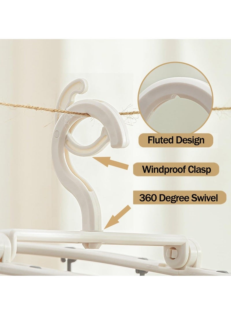 Foldable Drying Rack Hanger, Folding Portable Underwear Hangers with Clips Socks 20 Clips 360° Rotatable Hook for Drying Towels Bras Baby Clothes Gloves - Image 4