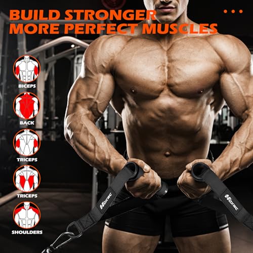 HOXWC Cable Machine Handles Replacement Gym Equipment Heavy Duty Exercise Handle for Pulldowns Chest flys Shoulder Exercises Strength Trainer tricep Workouts Home Gym Cable Attachments - Image 3