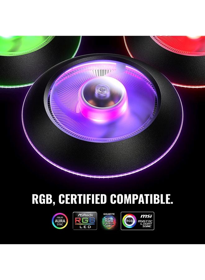COOLER MASTER G100M RGB Low Profile CPU Air Cooler Copper Heat Column Technology Ring and Fan Black/Purple/Silver - Image 4