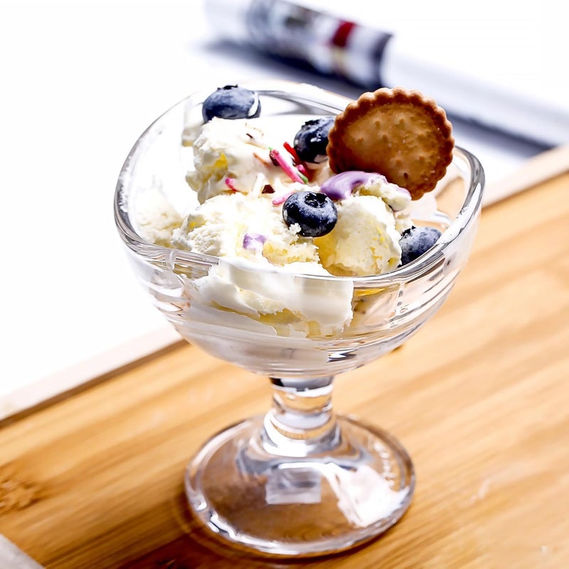 NIXTIL Crystal Glass Ice Cream Cups - Premium Glass Ice Cream Bowls for Home - Multi-uses Serving Bowl for Chocolate falooda Sweet friuts Salad Dessert Cup (Plain Bowl (150ML) (2) - Image 5
