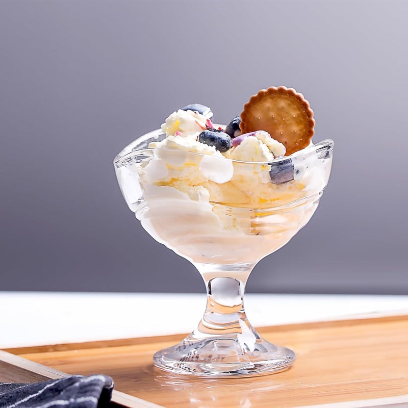 NIXTIL Crystal Glass Ice Cream Cups - Premium Glass Ice Cream Bowls for Home - Multi-uses Serving Bowl for Chocolate falooda Sweet friuts Salad Dessert Cup (Plain Bowl (150ML) (2) - Image 4