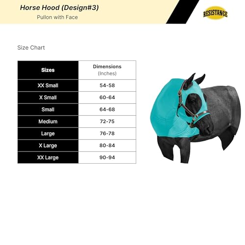RESISTANCE Premium Horse Hood Pull-On with Face - Horse Sleazy Slickers and Horse Care Sheet - Image 5