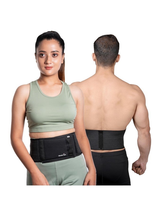 Wonder Care Wonder Care Polyester Umbilical Black Hernia Belt Pain Relief Support Brace With 1 Removable Compression Pad For Men & Women (M)  - Image 1