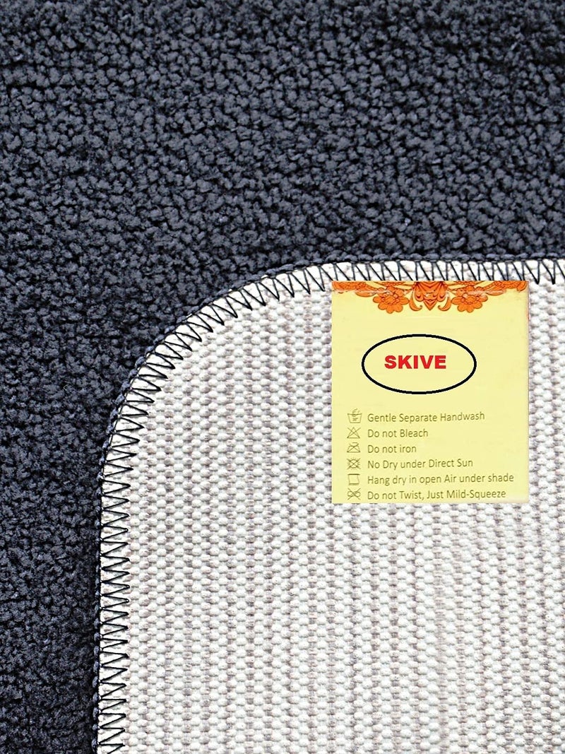 SKIVE India Stylish Anti Skid Backing Super Soft Velvet Feel Fur Bedsideskive2 Runner for Bedroom Living Room Floor Home Decoration Grey 40 x 120 CM 1Pcs - Image 3