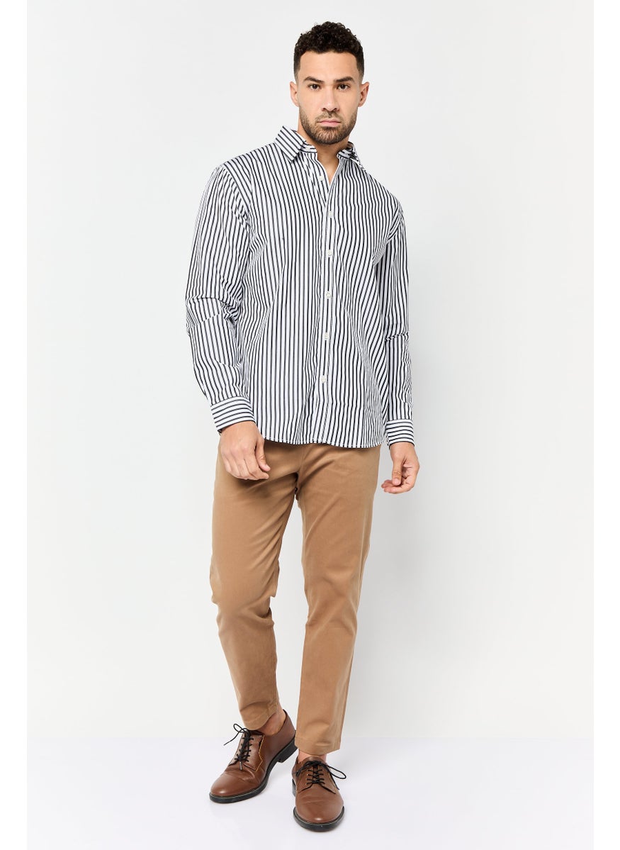ESPRIT Men Regular Fit Stripe Long Sleeve Casual Shirt, Multicolor  - Image 4