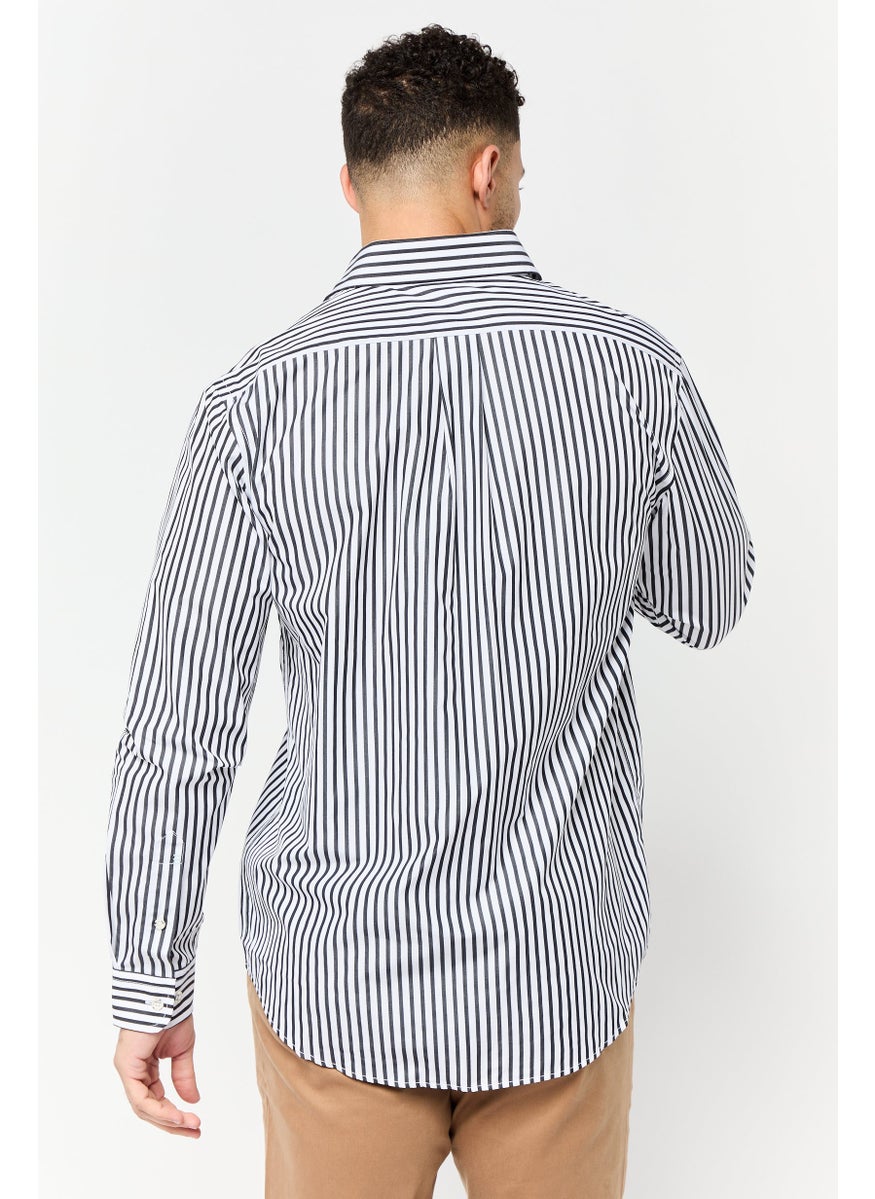 ESPRIT Men Regular Fit Stripe Long Sleeve Casual Shirt, Multicolor  - Image 3