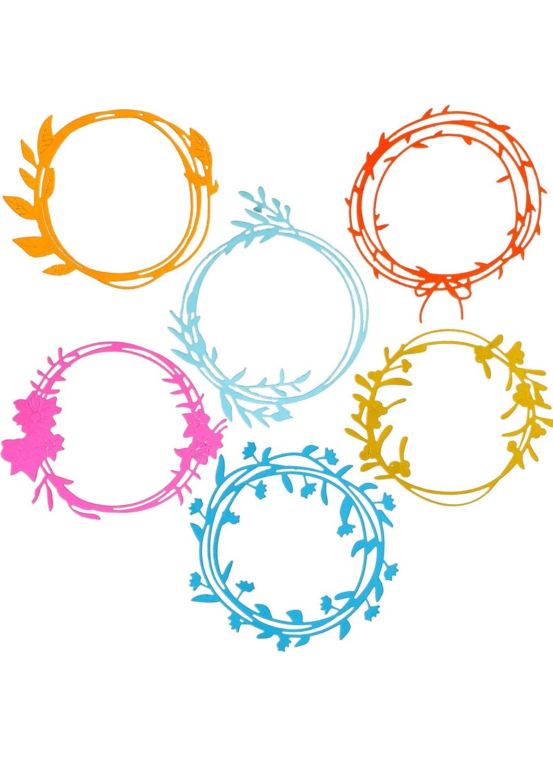 Nuenen 6 Pieces Wreath Die Cuts for Card Making Metal Circle Round Flower Die Cuts for Paper Crafts Border Stencils for Card Making Supplies DIY Craft 6 Styles  - Image 1