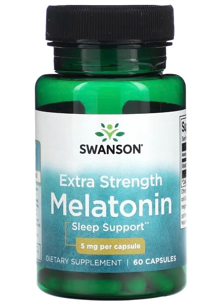 SWANSON Extra Strength Melatonin 5 mg 60 Capsules 
